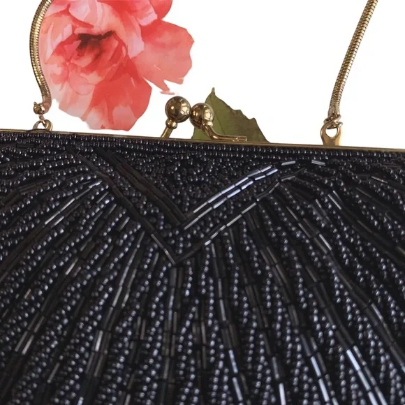BLACK SEQUIN EVENING BAG - Picture 3 of 16